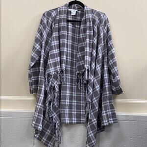 Entro L fringe cardigan top